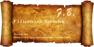 Filipovics Benedek névjegykártya