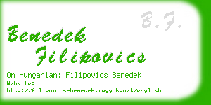 benedek filipovics business card
